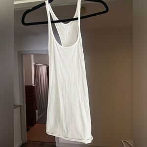 Lululemon white & gray striped tank